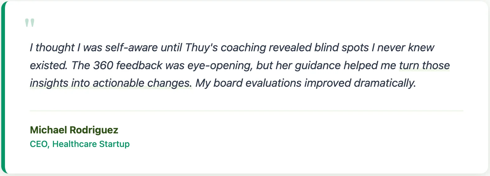 Michael Rodriquez Executive Coaching Review Quote